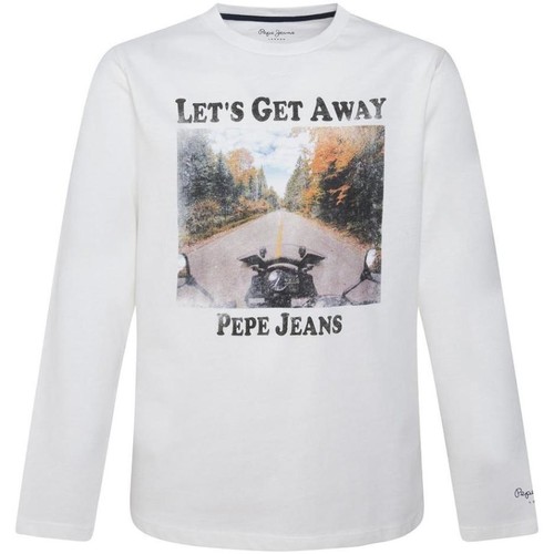 textil Pojkar T-shirts Pepe jeans  Vit