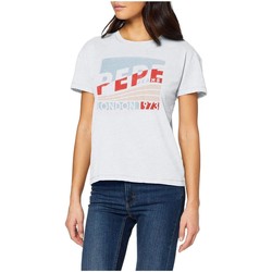 textil Dam T-shirts Pepe jeans  Vit