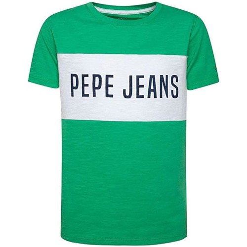 textil Pojkar T-shirts Pepe jeans  Grön