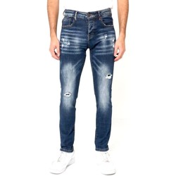 textil Herr Stuprörsjeans True Rise Jeans Stretch D Bla Blå