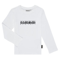 textil Pojkar Långärmade T-shirts Napapijri S-BOX LS Vit