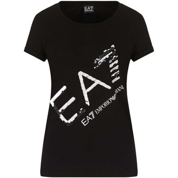 textil Dam T-shirts Ea7 Emporio Armani 3KTT28 TJ12Z Svart