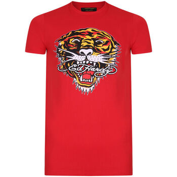 textil Herr T-shirts Ed Hardy Tiger mouth graphic t-shirt red Röd