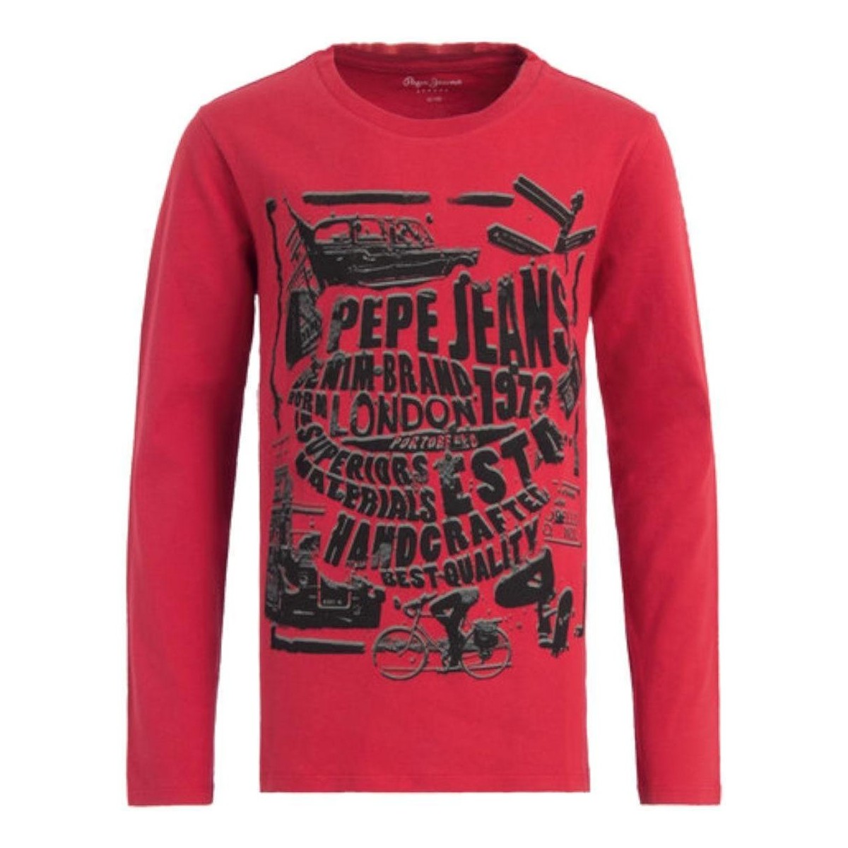 textil Pojkar T-shirts Pepe jeans  Röd