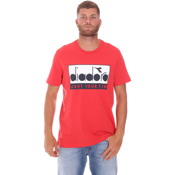 textil Herr T-shirts Diadora 502175835 Röd
