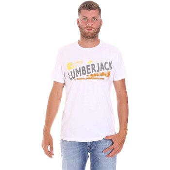 textil Herr T-shirts Lumberjack CM60343 026EU Vit