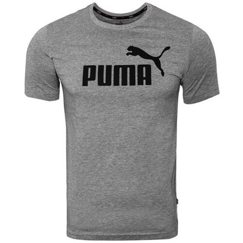 textil Herr T-shirts Puma Ess Logo Tee Grå