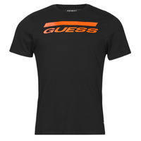 textil Herr T-shirts Guess SS BSC INTL LOGO TEE Svart / Orange