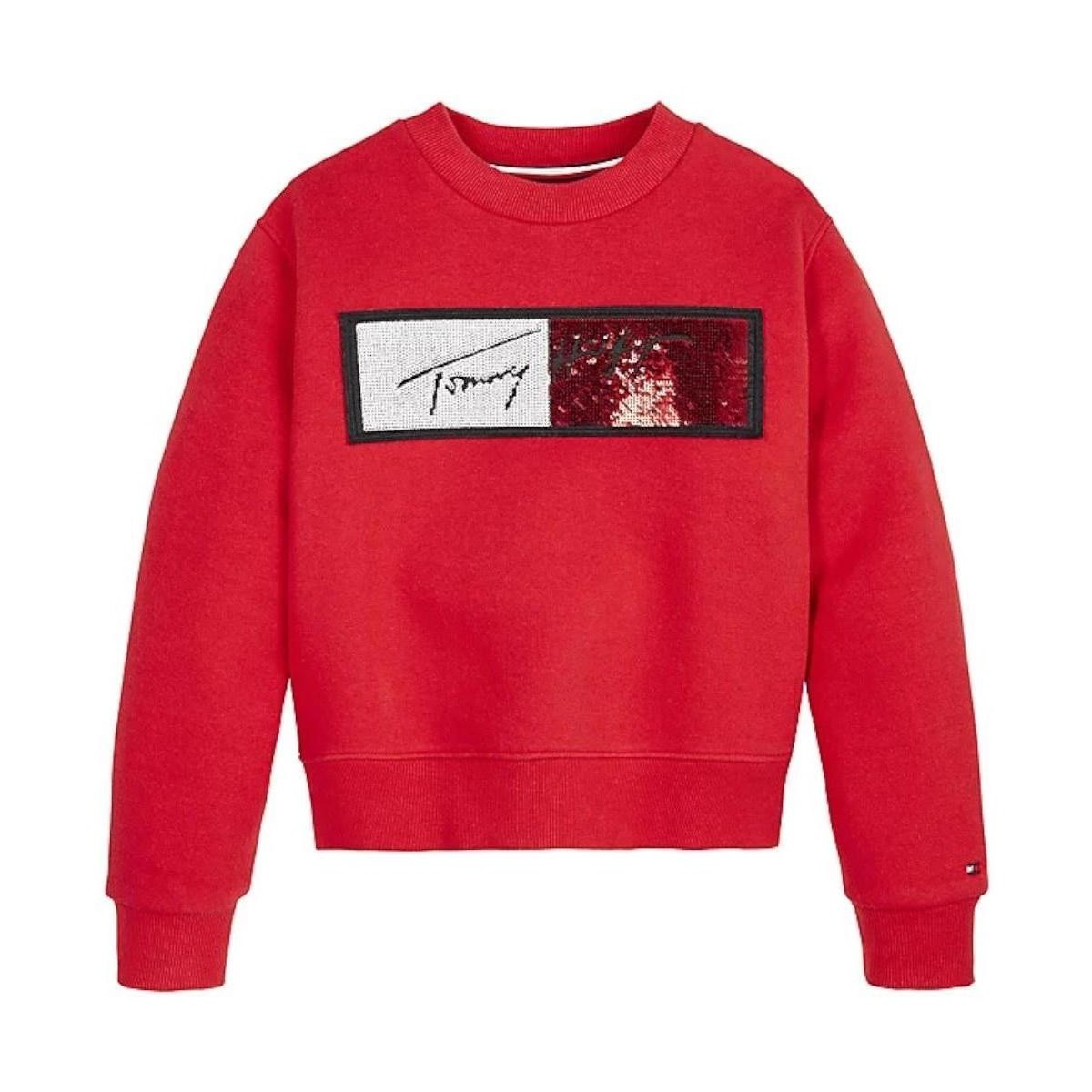 textil Flickor Sweatshirts Tommy Hilfiger  Röd