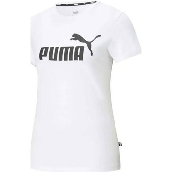 textil Dam T-shirts Puma Ess Logo Tee Vit