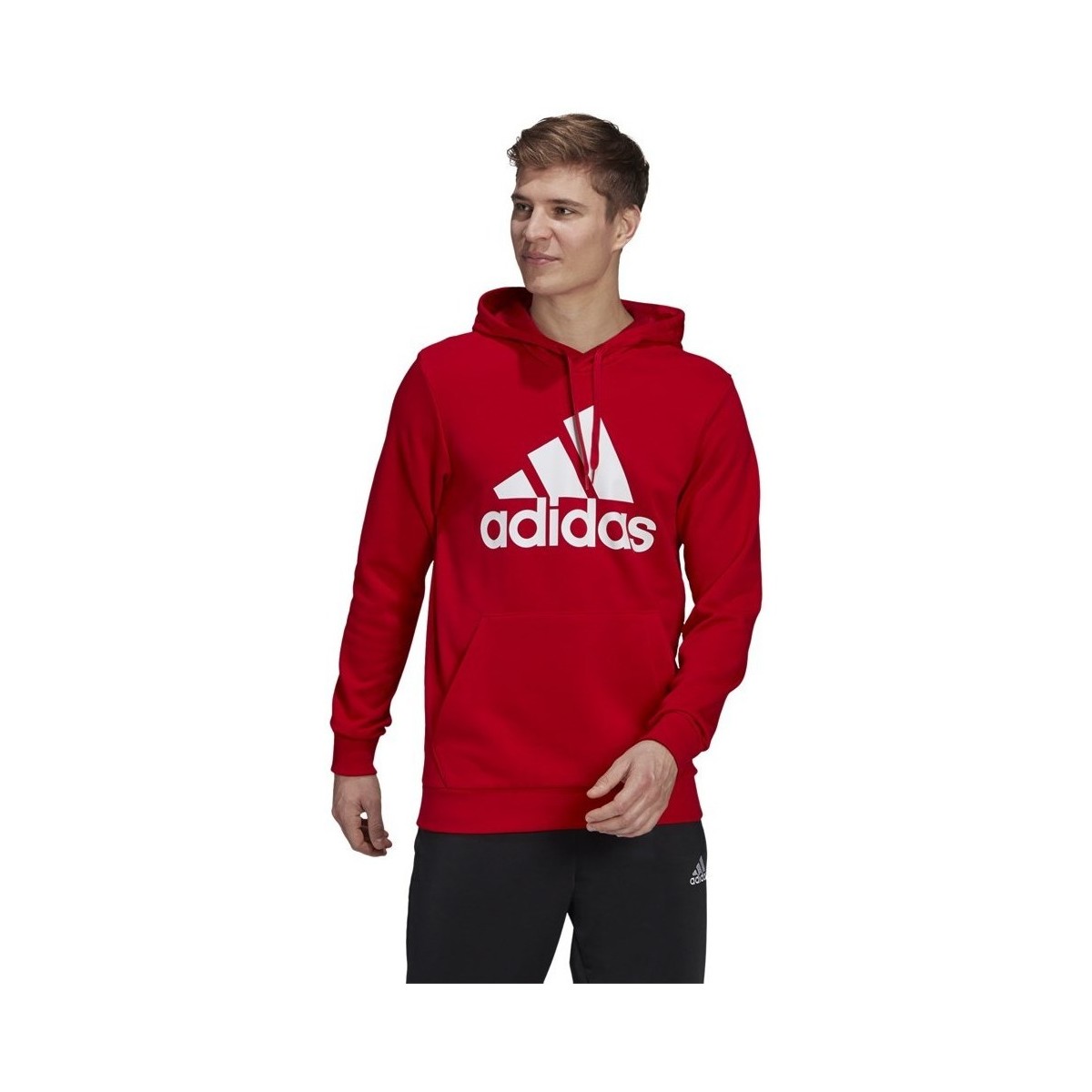 textil Herr Sweatshirts adidas Originals Essentials Fleece Big Logo Hoodie Röd