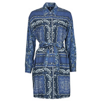 textil Dam Korta klänningar Liu Jo ABITO CAMICIA DEN.BLUE PRINTS WASH Blå