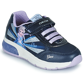 Skor Flickor Sneakers Geox J SPACECLUB GIRL Blå / Violett