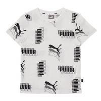 textil Pojkar T-shirts Puma PUMA POWER AOP TEE Vit