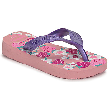 Skor Flickor Flip-flops Havaianas KIDS FLORES Rosa / Violett