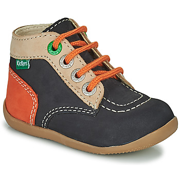 Skor Flickor Boots Kickers BONZIP-2 Marin / Beige / Orange