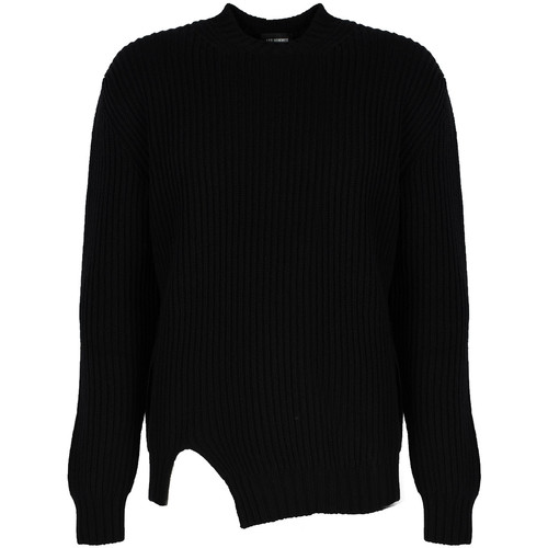 textil Herr Tröjor Les Hommes LHK108 647U | Round Neck Asymetric Sweater Svart