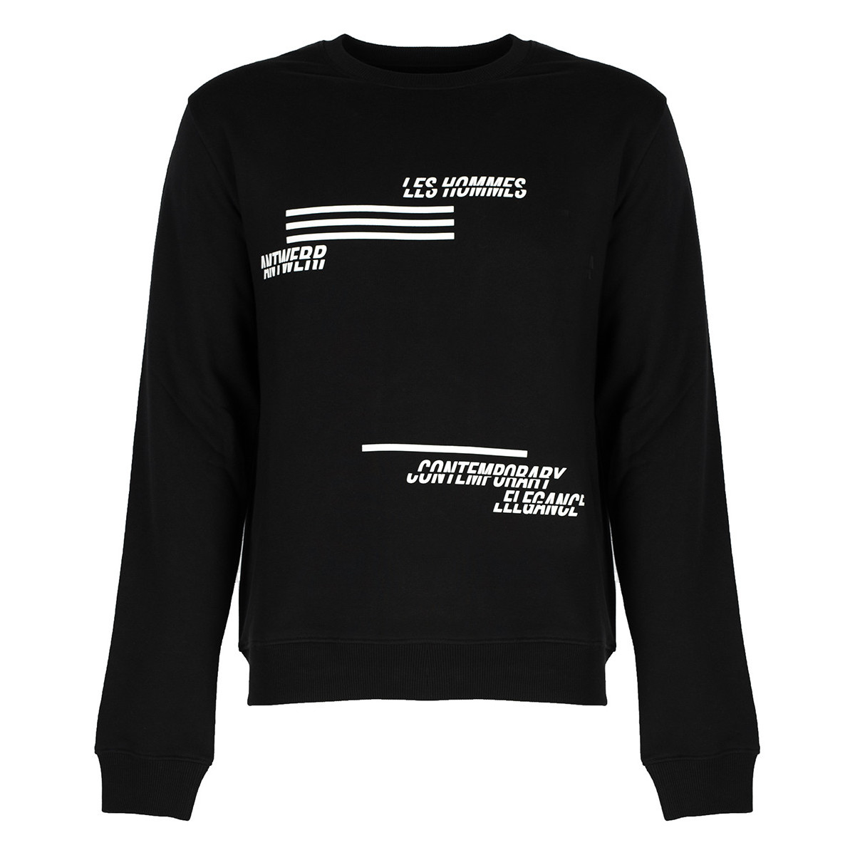 textil Herr Sweatshirts Les Hommes LJH202-757P | Sweatshirt Svart