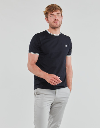 textil Herr T-shirts Fred Perry TWIN TIPPED T-SHIRT Marin