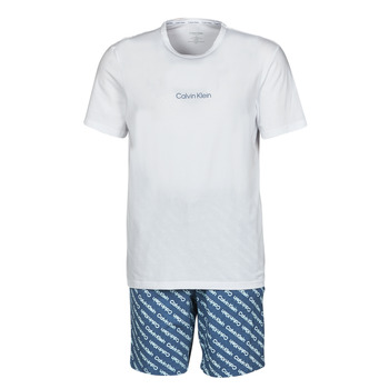 textil Herr Pyjamas/nattlinne Calvin Klein Jeans SHORT SET Marin / Vit