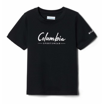 textil Pojkar T-shirts Columbia VALLEY CREEK SS GRAPHIC SHIRT Svart