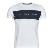 textil Herr T-shirts Tommy Hilfiger TEE LOGO FLAG Vit