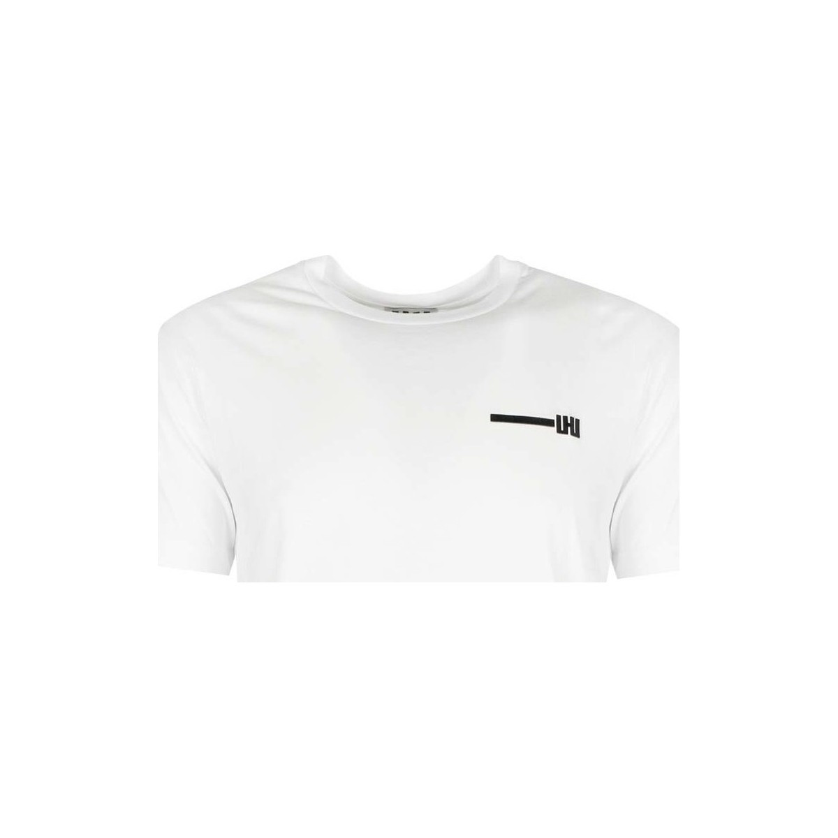 textil Herr T-shirts Les Hommes UHT214 700P | Typography T-Shirt Svart