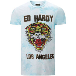 textil Herr T-shirts Ed Hardy - Los tigre t-shirt turquesa Blå