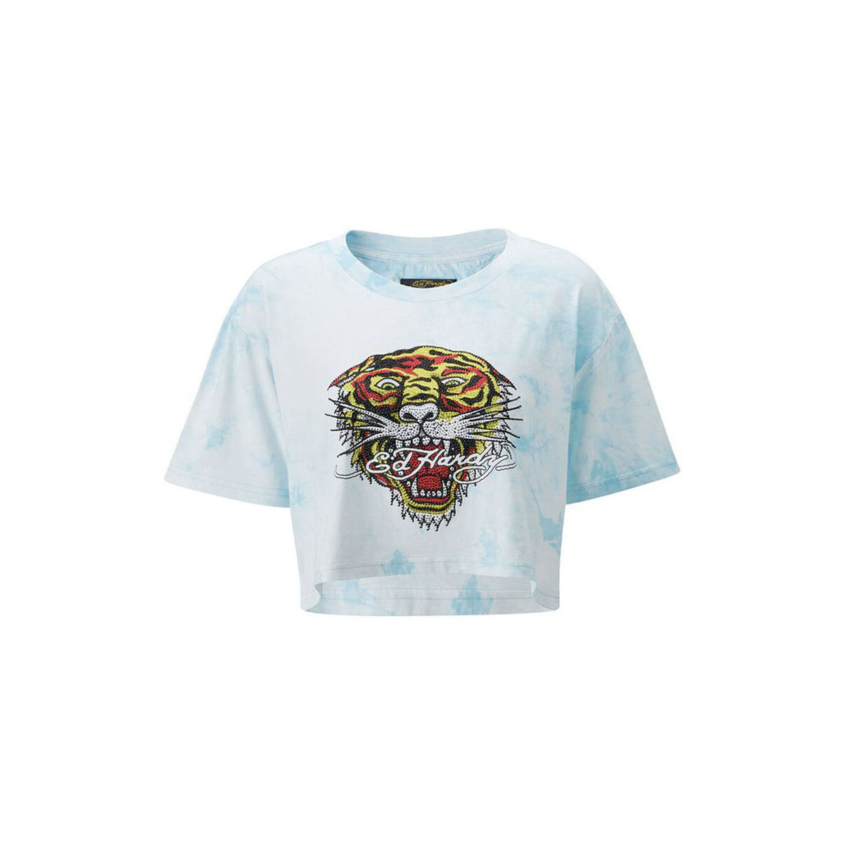 textil Dam T-shirts & Pikétröjor Ed Hardy Los tigre grop top turquesa Blå