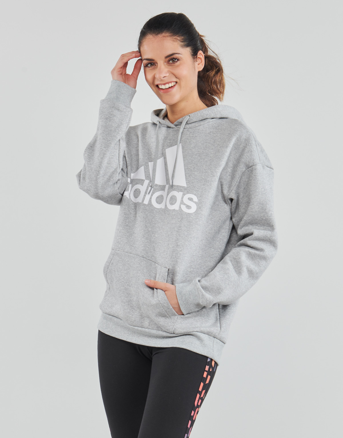 textil Dam Sweatshirts Adidas Sportswear BL OV HOODED SWEAT Grå
