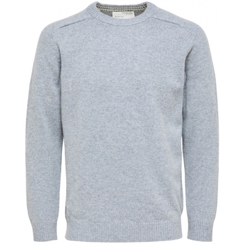Selected Wool Jumper New Coban - Medium Grey Melange Grå