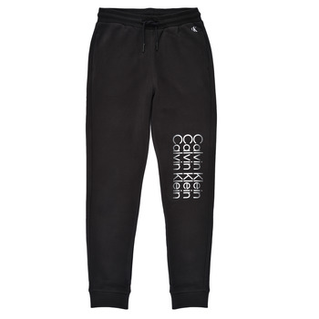textil Pojkar Joggingbyxor Calvin Klein Jeans INSTITUTIONAL CUT OFF LOGO SWEATPANTS Svart