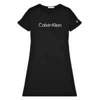 textil Flickor Korta klänningar Calvin Klein Jeans INSTITUTIONAL SILVER LOGO T-SHIRT DRESS Svart