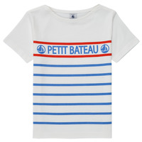 textil Pojkar T-shirts Petit Bateau BLEU Blå / Röd