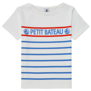 textil Pojkar T-shirts Petit Bateau BLEU Blå / Röd