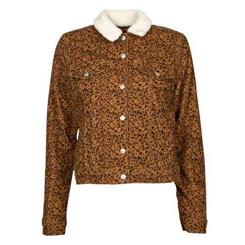 textil Dam Jeansjackor Levi's WT-TRUCKER-SHERPA Leopard / Ginger