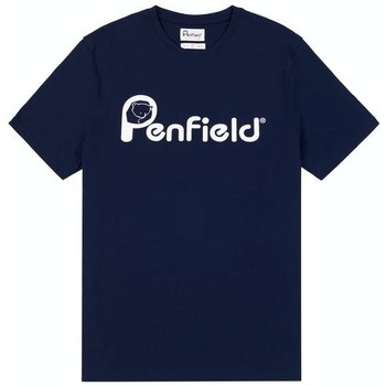 textil Herr T-shirts Penfield T-shirt  Bear Chest Blå
