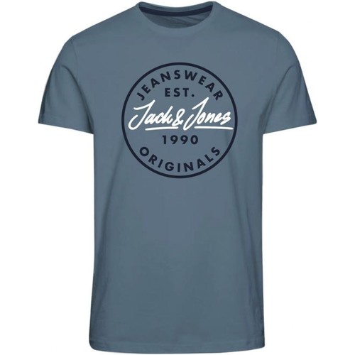 textil Pojkar T-shirts Jack & Jones CAMISETA JACK & JONES 12190364 Blå