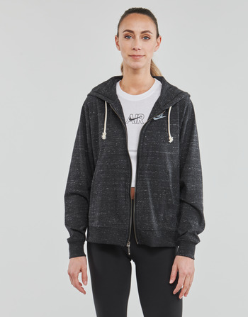 textil Dam Sweatshirts Nike Full-Zip Hoodie Svart / Vit