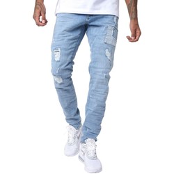 textil Herr Stuprörsjeans Project X Paris Jeans skinny avec empiècements style patch Blå
