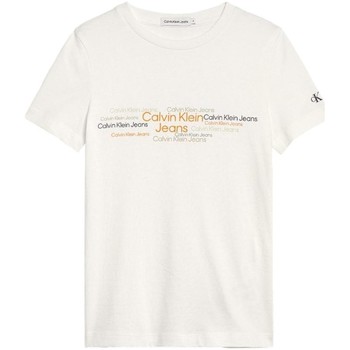 textil Pojkar T-shirts Calvin Klein Jeans  Vit