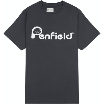 textil Herr T-shirts Penfield T-shirt  Bear Chest Print Grå