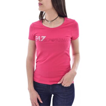 textil Dam T-shirts & Pikétröjor Emporio Armani EA7 6KTT58 TJ2HZ Rosa