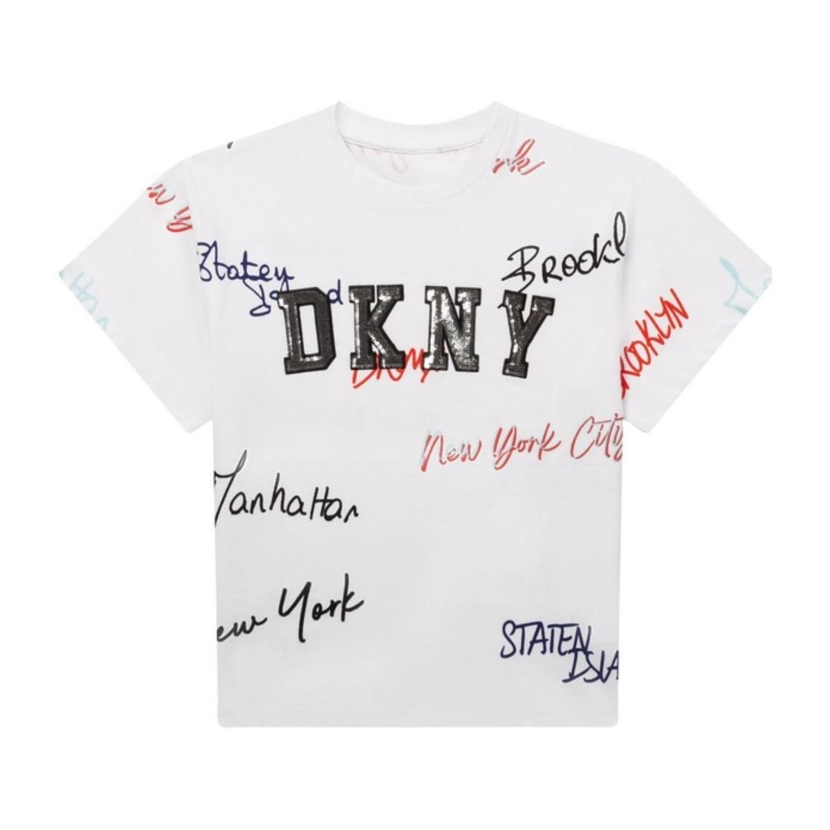 textil Flickor T-shirts Dkny  Vit