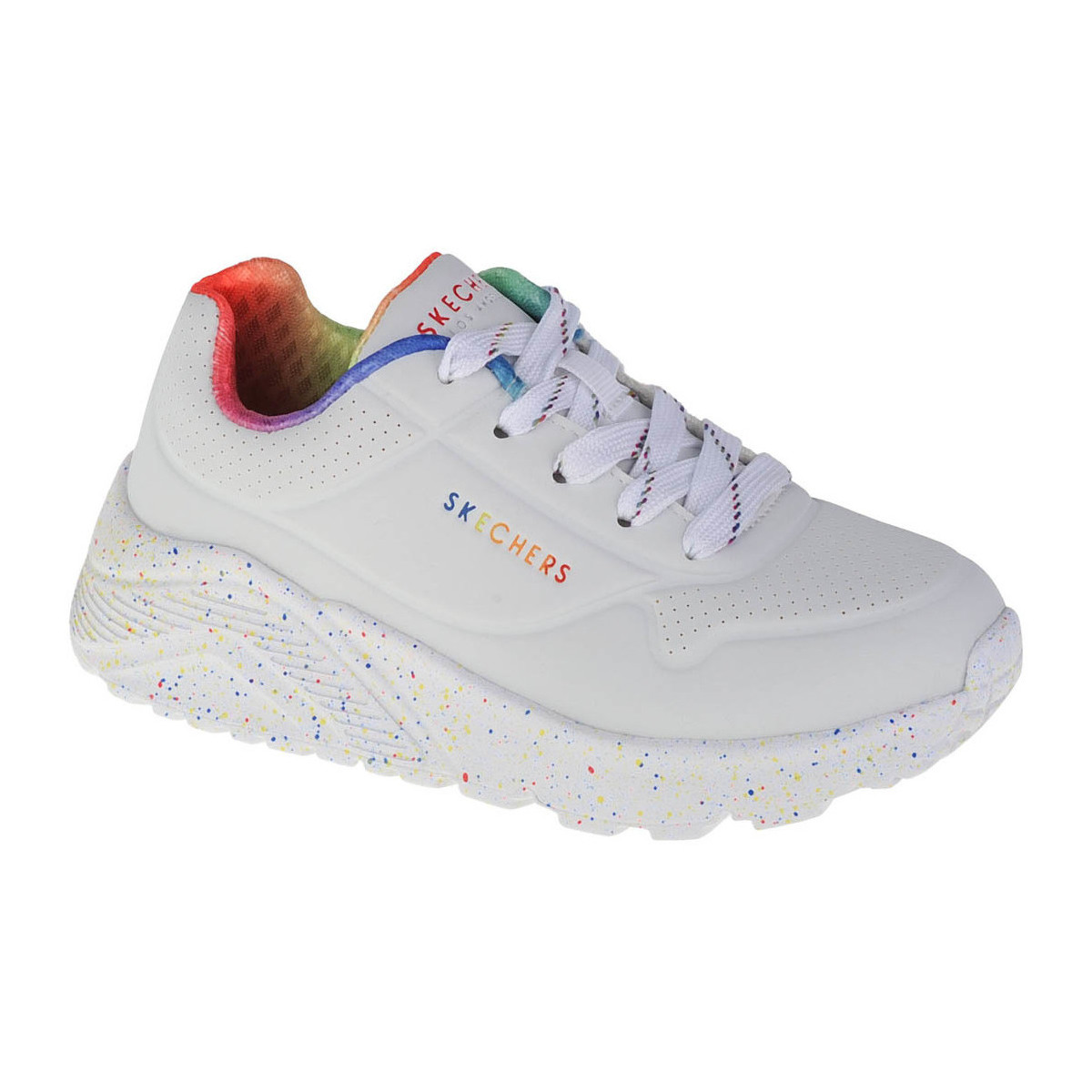 Skor Flickor Sneakers Skechers Uno Lite Rainbow Speckle Vit