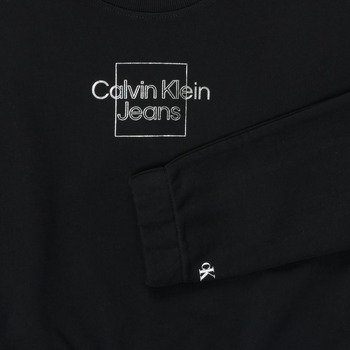 Calvin Klein Jeans METALLIC BOX LOGO SWEATSHIRT Svart