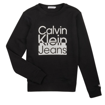 textil Pojkar Sweatshirts Calvin Klein Jeans BOX LOGO SWEATSHIRT Svart