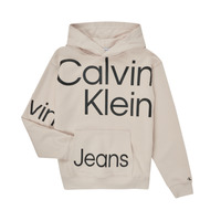 textil Pojkar Sweatshirts Calvin Klein Jeans BOLD INSTITUTIONAL LOGO HOODIE Vit