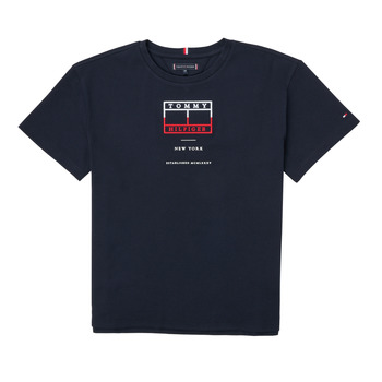 textil Pojkar T-shirts Tommy Hilfiger KB0KB07598-DW5 Marin