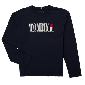 textil Pojkar Långärmade T-shirts Tommy Hilfiger KB0KB07887-DW5 Marin